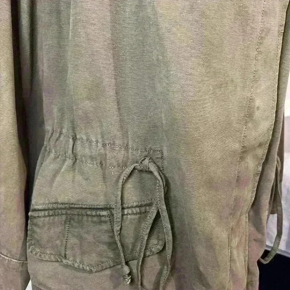 “Lucky Brand” Women’s 1X Green Button Up Waist Tie w/Pockets Heavy Weight Jacket - Picture 4 of 8